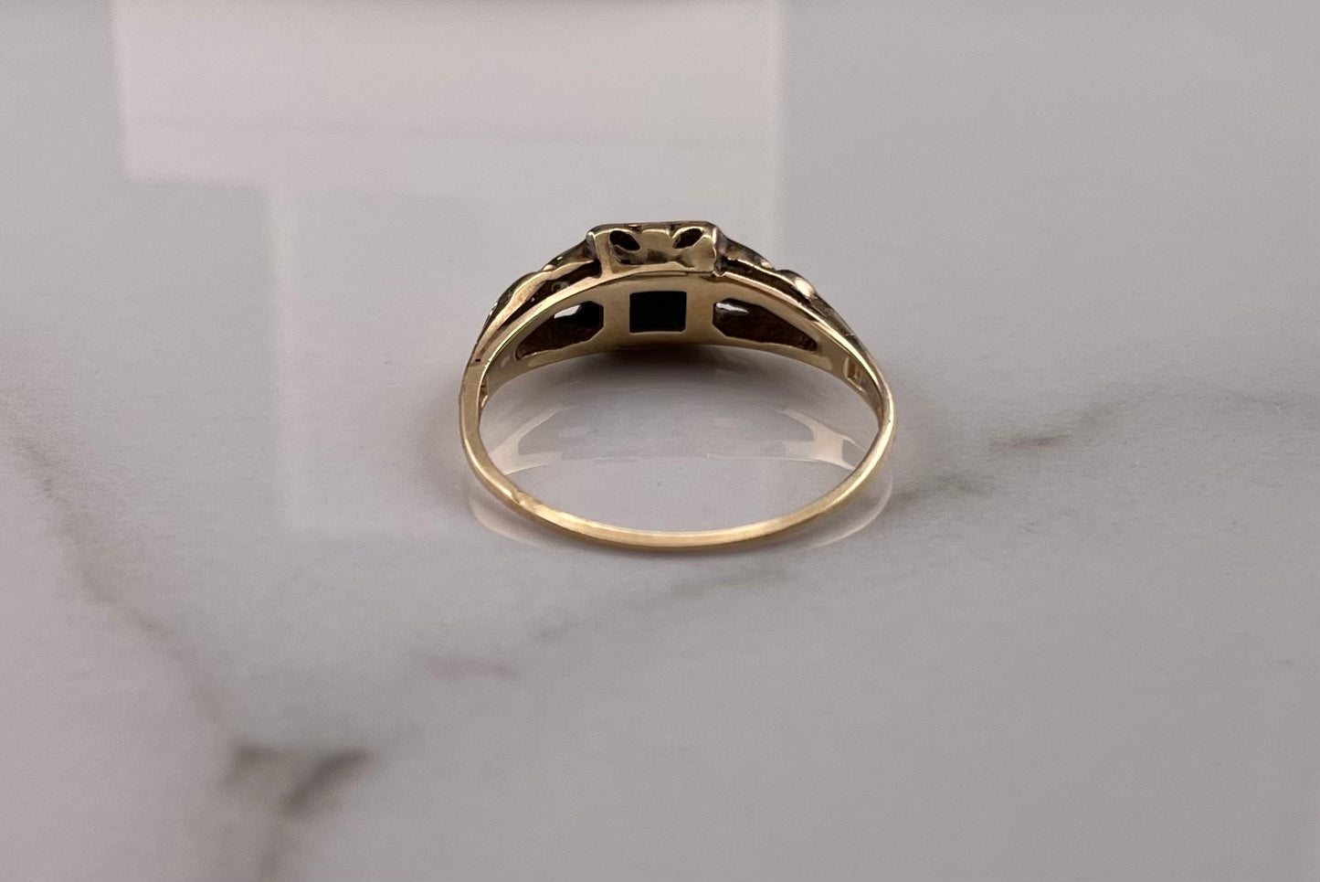 14K Yellow Gold Ring With Diamonds