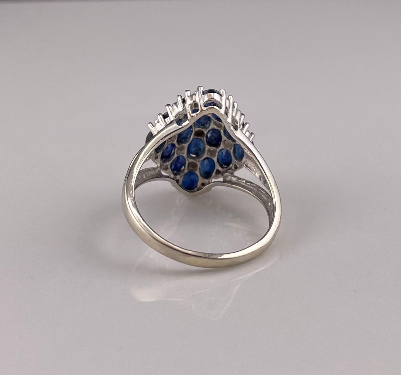 10K White Gold Sapphire & Diamond Ring