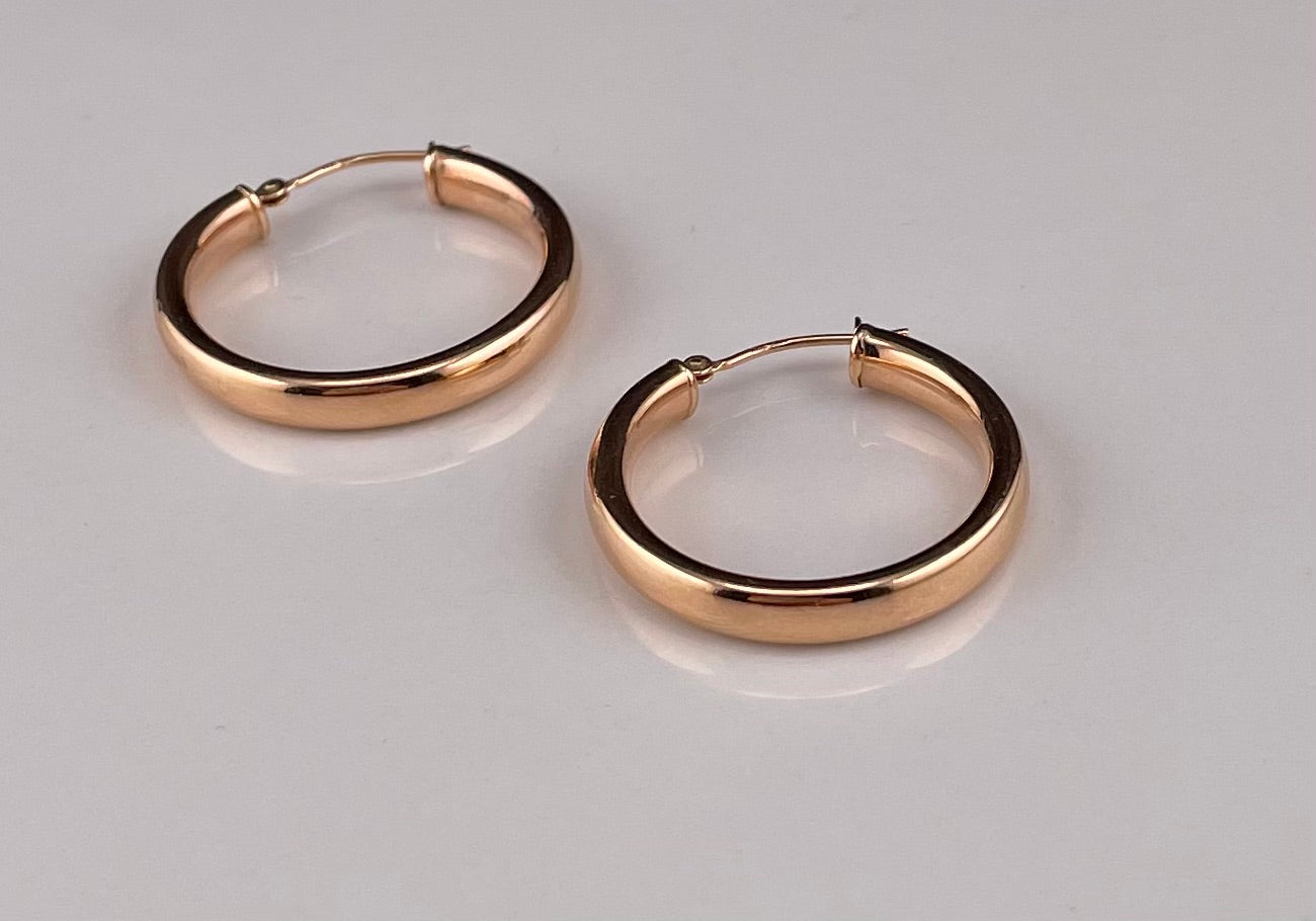 14K Rose Gold Hoop Earrings