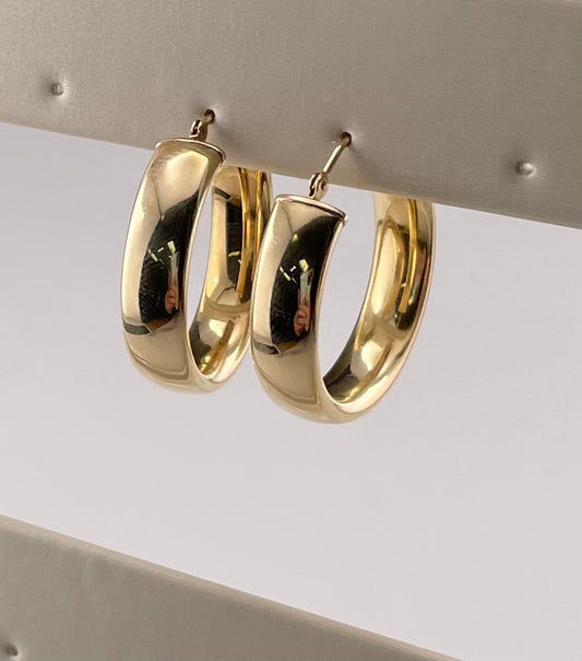 14K Yellow Gold Hoop Earrings