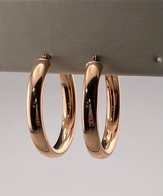 14K Rose Gold Hoop Earrings